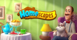 Immagine di un interno accogliente con un gatto e un uomo.