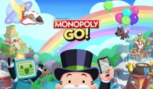 Gioco Monopoly Go con personaggi e colori vivaci.