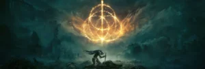 Un eroe di Elden Ring evoca un simbolo di magia dorato.